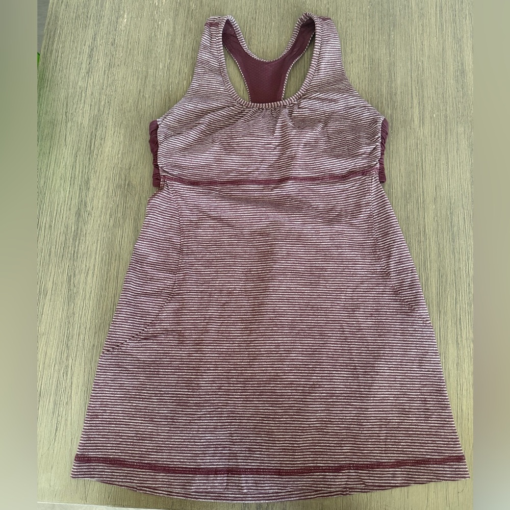 Striped Burgundy Lululemon Tank